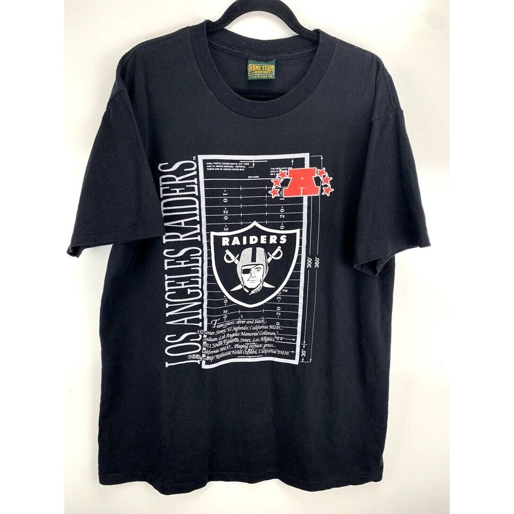 Vintage LA Raiders Crew Neck T Shirt Size XL Black Made USA SINGLE STITCH RARE